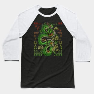 Ugly Christmas Dragon Sweater Baseball T-Shirt